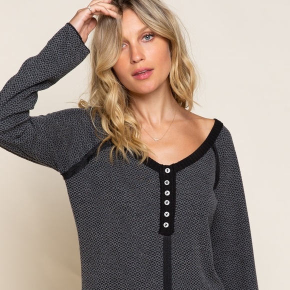 CHARCOAL TWO TONE TOP (REGULAR & PLUS) - Picture 2 of 10